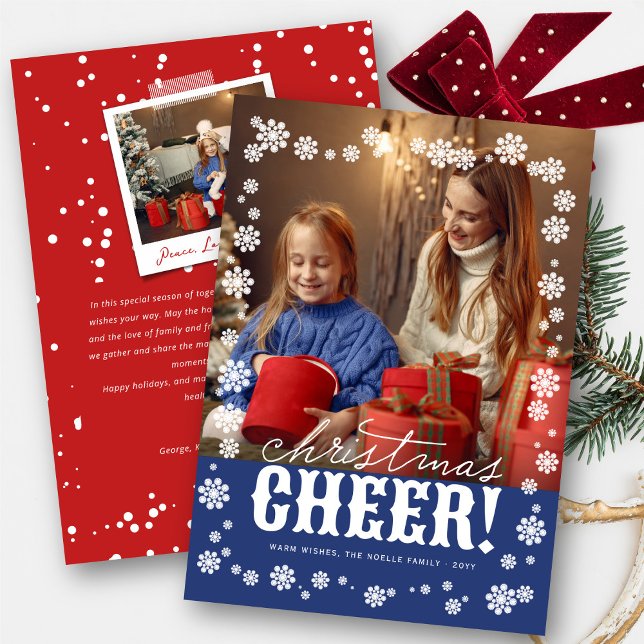 Cartão De Festividades Foto de Flores de Neve Elegantes (Criador carregado)