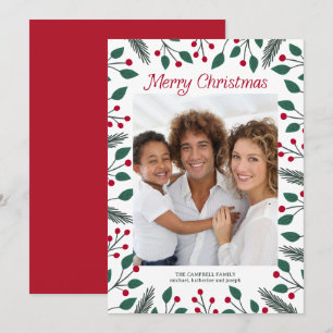 Cartão De Festividades Foto de Folhagem de Natal Feliz