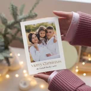 Cartão De Festividades FOTO de Fundo Floral Simples Elegante Natal