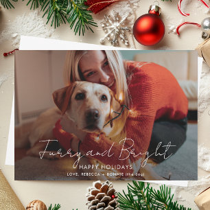 Cartão De Festividades Foto de Furry e Bright Script no Natal