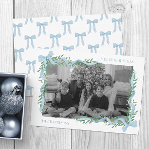 Cartão De Festividades Foto de Garland Arco Azul Watercolor