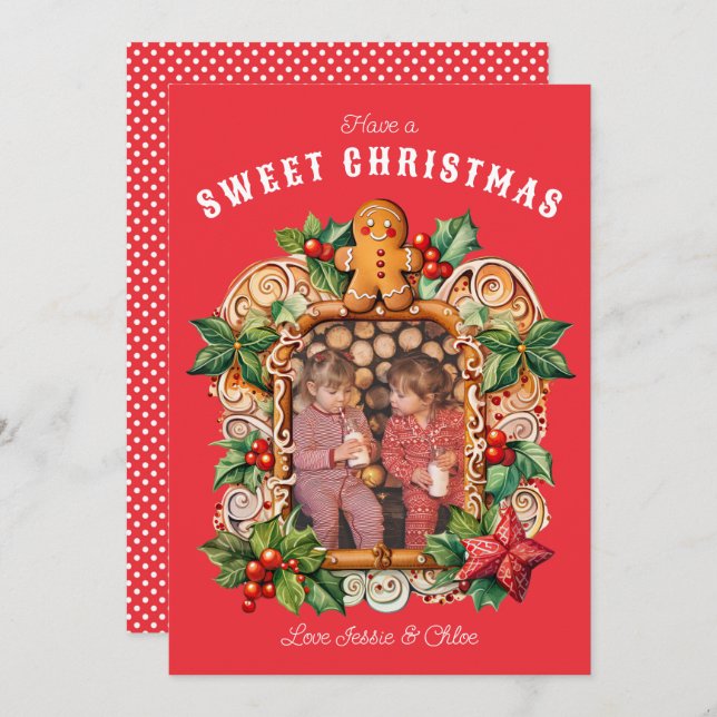 Cartão De Festividades Foto de Gingerpão doce (Frente/Verso)