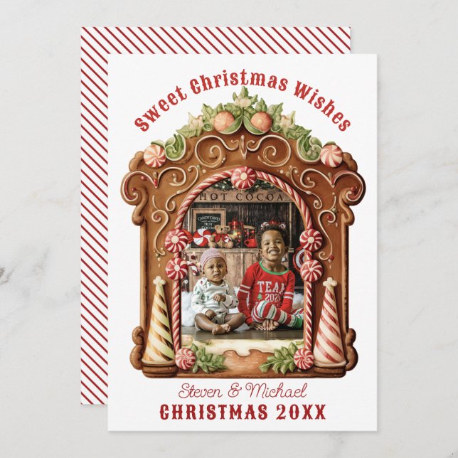 Cartão De Festividades Foto de Gingerpão doce (Frente/Verso)