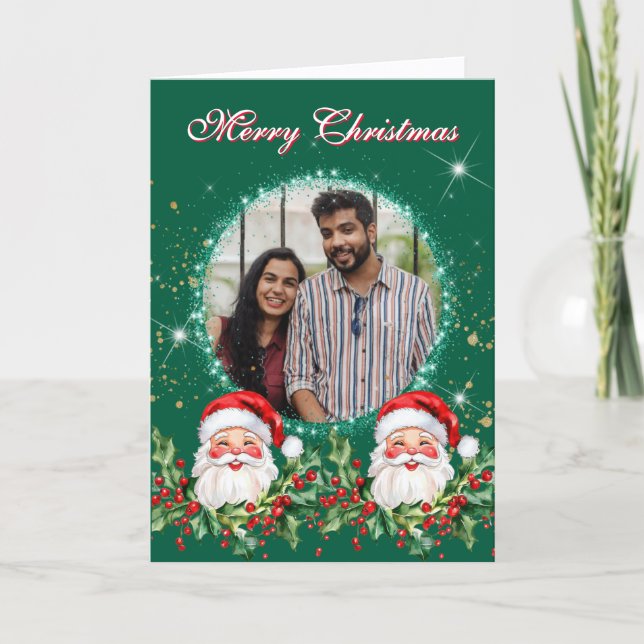 Cartão De Festividades Foto de Jolly Santa Clause (Frente)