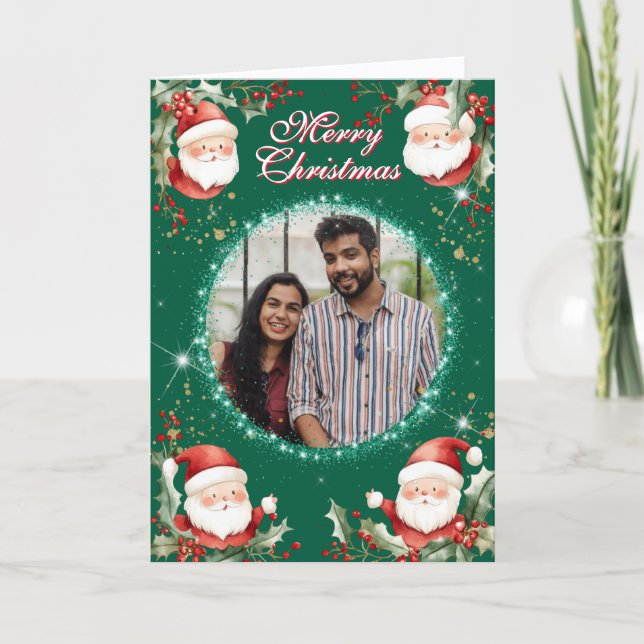 Cartão De Festividades Foto de Jolly Santa Clause (Frente)