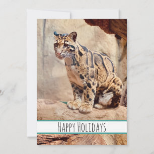 Cartão De Festividades foto de leopardo nebuloso na natureza