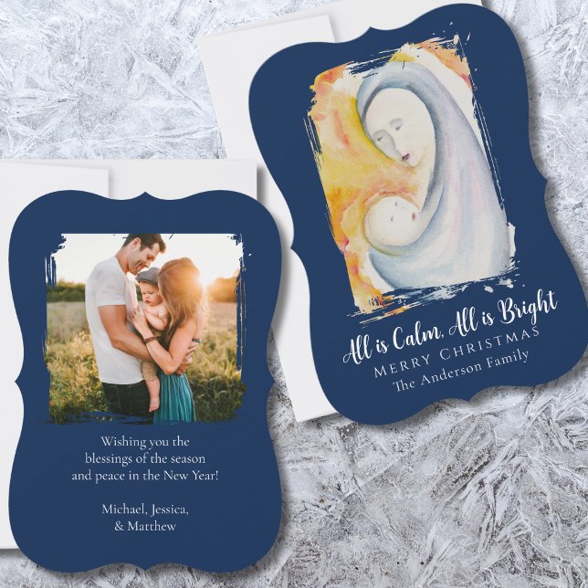 Cartão De Festividades Foto de Madonna Religiosa Moderna e Família Infant (Criador carregado)