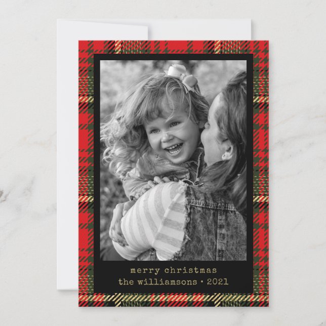 Cartão De Festividades Foto de Máquina de Máquina Vermelha e Dourada (Frente)