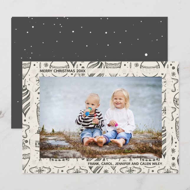 Cartão De Festividades Foto de natais vintages (Frente/Verso)