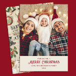 Cartão De Festividades Foto de Natais vintages Personalizados<br><div class="desc">Um padrão de desacoplamento de natais vintages enfeita a parte de trás deste cartão de Natal. Adicione seu nome e foto à frente do cartão de Natal. Tão elegante e festivo para a época de Natal. Projetado para você pelo Blackberry Boulevard.</div>