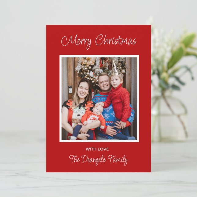 Cartão De Festividades Foto de Natal (Em pé/Frente)