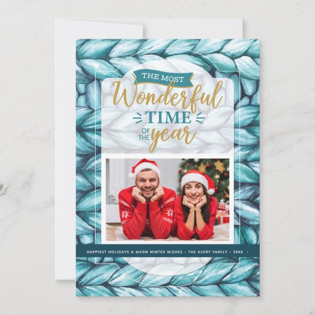 Cartão De Festividades Foto de Natal (Frente)