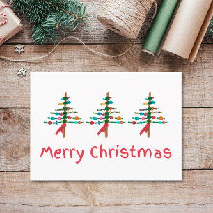 Cartão De Festividades Foto de Natal Artesanal – Saudação de Árvore Moder
