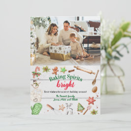 Cartão De Festividades Foto de Natal 'Baking Spirits Bright'