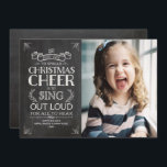 Cartão De Festividades Foto de Natal Cheer Chalkboard<br><div class="desc">Cartão com fotos de Natal Cheer Chalkboard. Veja o resto das peças correspondentes nesta coleção. Escreva-me em mailme@mistyqe.com para aspas em outros itens ou pedidos de personalização correspondentes.</div>