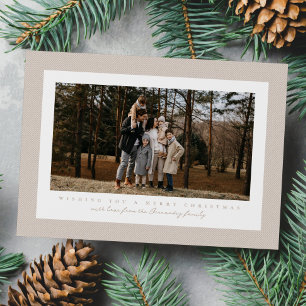 Cartão De Festividades Foto de Natal clássica de beige neutro de quadro