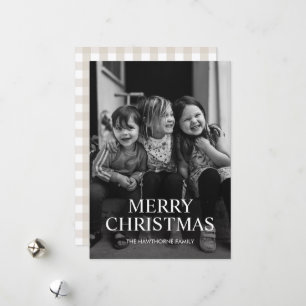 Cartão De Festividades Foto de Natal Clássico Elegante