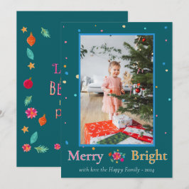 Cartão De Festividades Foto de Natal Colorida feliz Brilhante