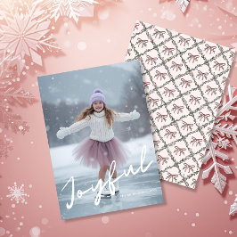 Cartão De Festividades Foto de Natal com Letra Moderna e Inverno Alegre