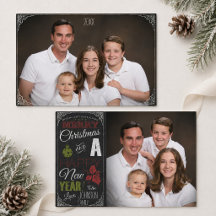 Foto de Natal com Tipografia Vintage em Quadro Neg