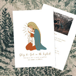 Cartão De Festividades Foto de Natal Cristão de Maria e o Menino Jesus