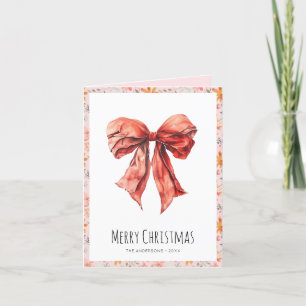 Cartão De Festividades Foto de Natal da Coquette do Arco rosa