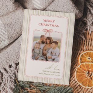 Cartão De Festividades Foto de Natal da Coquette do Avô Chic