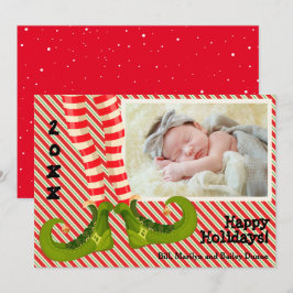 Cartão De Festividades Foto de Natal da Elf Legs