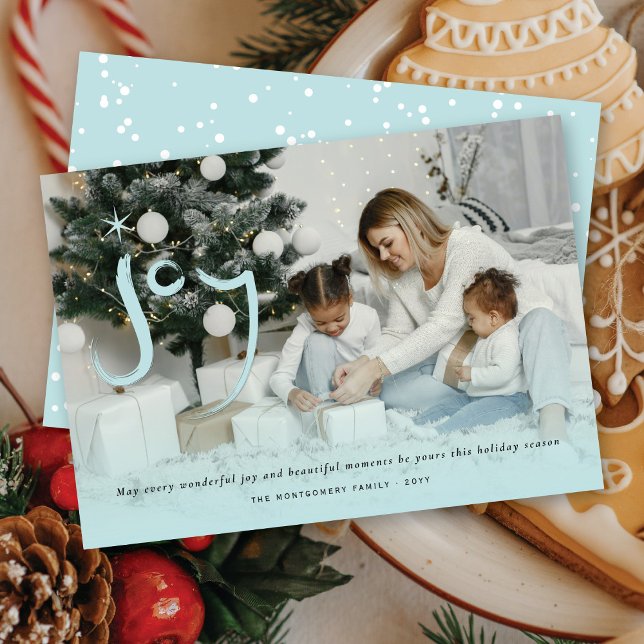 Cartão De Festividades Foto de Natal da Estrela de Joy Calliografia Bruta (Criador carregado)