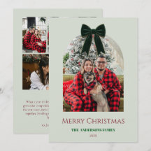 Foto de Natal da Família com Arco Elegante Sage