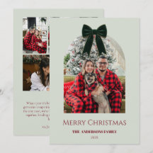 Foto de Natal da Família com Arco Elegante Sage