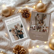 Foto de Natal da Família com Listras Minimalistas