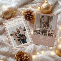 Foto de Natal da Família com Listras Minimalistas