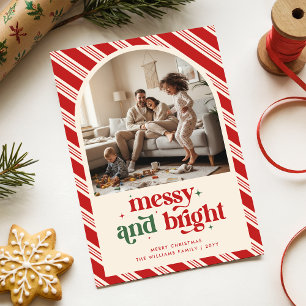Cartão De Festividades Foto de Natal da Família Divertida e Moderna para