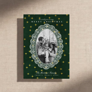 Cartão De Festividades Foto de Natal da Família Estrela de Belém Sempre V