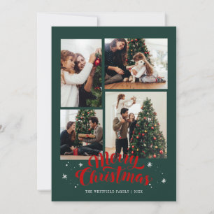 Cartão De Festividades Foto de Natal da Família Feliz