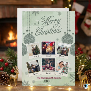 Cartão De Festividades Foto de Natal da Família Feliz