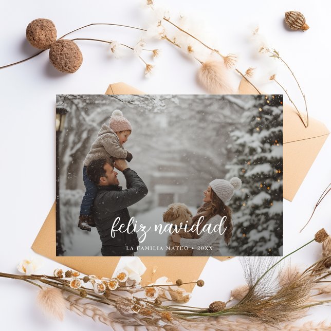 Cartão De Festividades Foto de Natal da família Feliz Navidad Foto (Criador carregado)