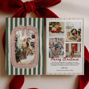 Cartão De Festividades Foto de Natal da Família Grandmillenial em Renda V