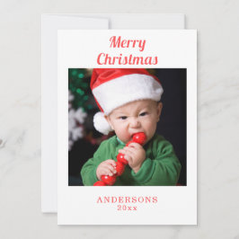 Cartão De Festividades Foto de Natal da Família Moderna
