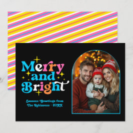 Cartão De Festividades Foto de Natal da Família Moderna e Divertida no Es