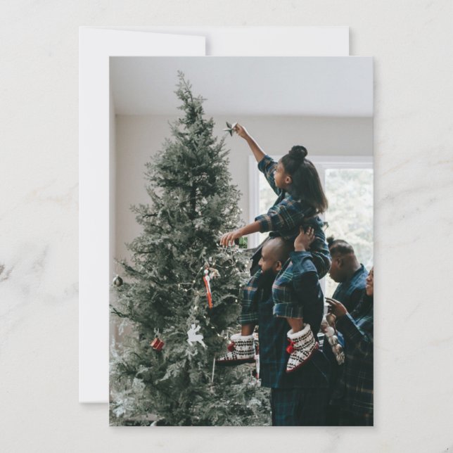 Cartão De Festividades Foto de Natal da Família Personalizada de Dois Lad (Frente)
