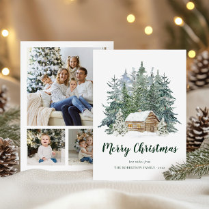 Cartão De Festividades Foto de Natal da Floresta de Inverno Russa