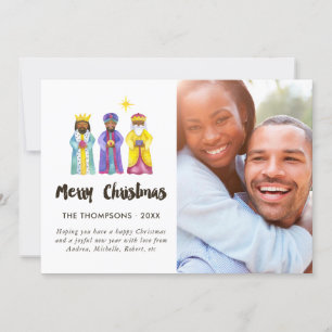 Cartão De Festividades Foto de Natal da Natividade em Aquarela