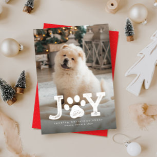 Cartão De Festividades Foto de Natal de animal de estimação alegria simpl
