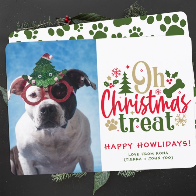 Cartão De Festividades Foto de Natal de Cão Foto Personalizada Puppy (Criador carregado)