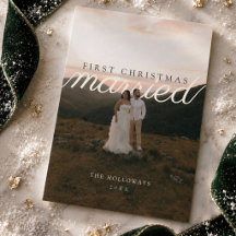 Foto de Natal de Casamento de Recém-Casados Modern