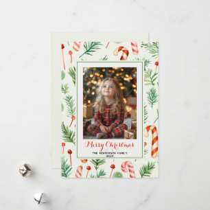 Cartão De Festividades Foto de Natal de Doces e Doces