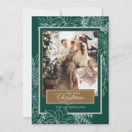 Cartão De Festividades Foto de Natal de Feliz Botânico Verde