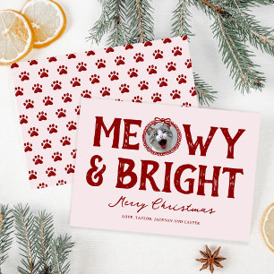 Cartão De Festividades Foto de Natal de Gato de Doodle e Meowy